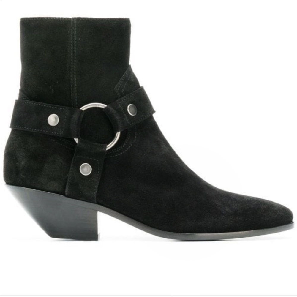 Saint Laurent West Harness boots (black suede)